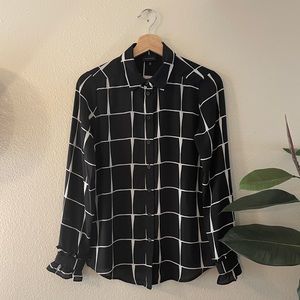 Who What Wear Windowpane Top